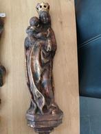 (Zwarte) houten Madonna met kind antiek, Ophalen of Verzenden