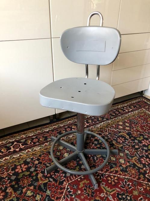 Vintage bureaustoel (jaren '70), Huis en Inrichting, Bureaustoelen, Gebruikt, Bureaustoel, Grijs, Ophalen