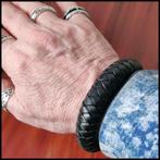 BEN XL BLACK LEATHER    Buddha to Buddha armband maat F, Ophalen of Verzenden, Zo goed als nieuw, Zwart, Leer