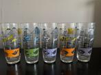 5 retro drinkglazen met vogeltjes in kooi, Ophalen of Verzenden, Huis en Inrichting