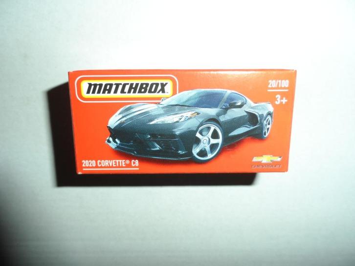 Matchbox Powergrabs - 2020 Corvette C8 - 1:64, Hobby en Vrije tijd, Modelauto's | Overige schalen, Nieuw, Auto, Ophalen of Verzenden