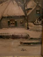 Authentiek olieverfschilderij van J.Bol, ingelijst, Antiek en Kunst, Kunst | Schilderijen | Klassiek, Ophalen