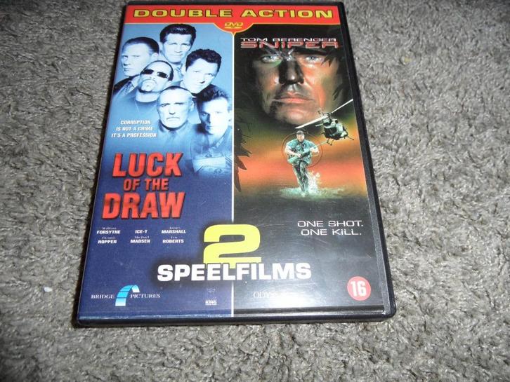 Double DVD Action: Luck of the Draw / Sniper, Cd's en Dvd's, Dvd's | Actie, Gebruikt, Actie, Vanaf 16 jaar, Ophalen of Verzenden