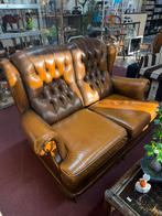 Engelse Chesterfield 2 zits bank, Tweepersoons, 75 tot 100 cm, Ophalen of Verzenden, Zo goed als nieuw
