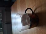 4 verzilverde thee glazen, Huis en Inrichting, Keuken | Potten en Pannen, Ophalen, Zo goed als nieuw, Glas, Pot, Bus of Blik