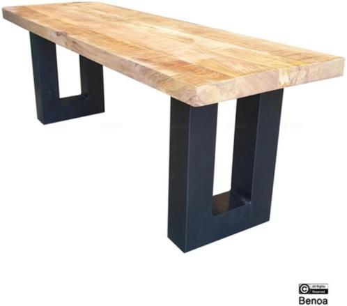 Eetbank mango met U poot | Webshop, Huis en Inrichting, Stoelen, Nieuw, Hout, Metaal, Overige kleuren, Ophalen of Verzenden