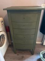 Groene ladekast, Huis en Inrichting, Kasten | Dressoirs, Ophalen, Gebruikt, 50 tot 100 cm, Met lade(s)