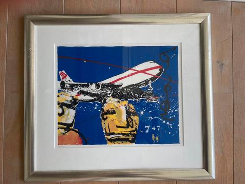 Te koop: zeefdruk Herman Brood - Boeing Martinair, Antiek en Kunst, Kunst | Litho's en Zeefdrukken, Ophalen