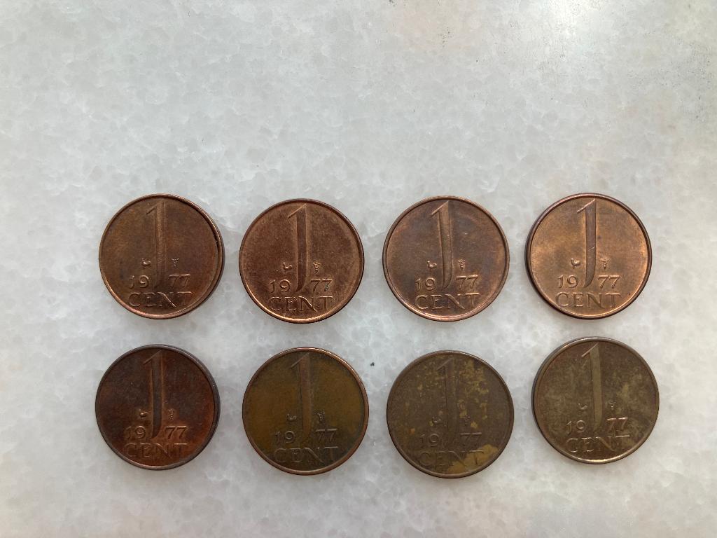 8 Centen 1977, Ophalen of Verzenden, Koningin Juliana, 1 cent, Losse munt
