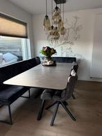 Keramische grijs/zwarte tafel 1 jaar oud, Huis en Inrichting, Overige materialen, 200 cm of meer, Zo goed als nieuw, Vijf personen of meer