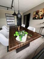 Showroomuitverkoop: massieve barnwood epoxy eettafel, Ophalen, 200 cm of meer, 50 tot 100 cm, Zo goed als nieuw