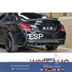 W205 FACELIFT AMG DIFFUSER Mercedes C Klasse 2019-2021 COMPL, Gebruikt, -, Ophalen of Verzenden, Achter
