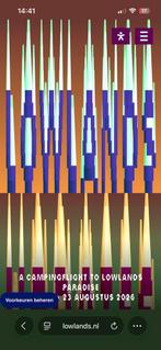 4 kaartjes Lowlands 2026, Drie personen of meer, Meerdaags