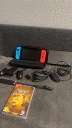 Nintendo switch blauw rood met 2 games, Ophalen, Met 2 controllers, Switch Original, Gebruikt