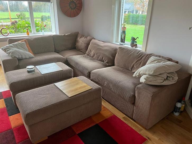 Hoekbank, montel, groot model, Huis en Inrichting, Banken | Complete zithoeken, Gebruikt, Stof, Ophalen