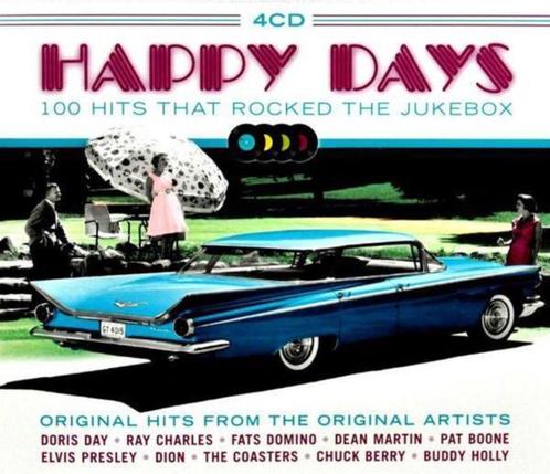 Happy Days - 100 Hits that rocked the jukebox 4XCD, Cd's en Dvd's, Cd's | Pop, Zo goed als nieuw, 1980 tot 2000, Boxset, Verzenden