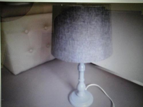 tafellamp grijs, Huis en Inrichting, Lampen | Tafellampen, Zo goed als nieuw, Minder dan 50 cm, Hout, Stof, Ophalen