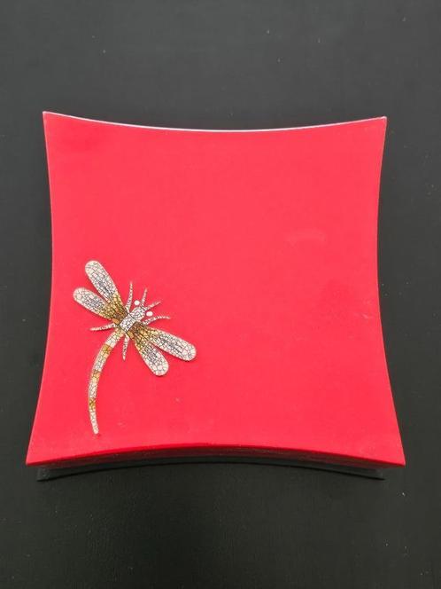 6 helderrode mooie hoogglans onderzetters - 10 x 10 cm., Huis en Inrichting, Woonaccessoires | Onderzetters, Nieuw, Glas of Kopje