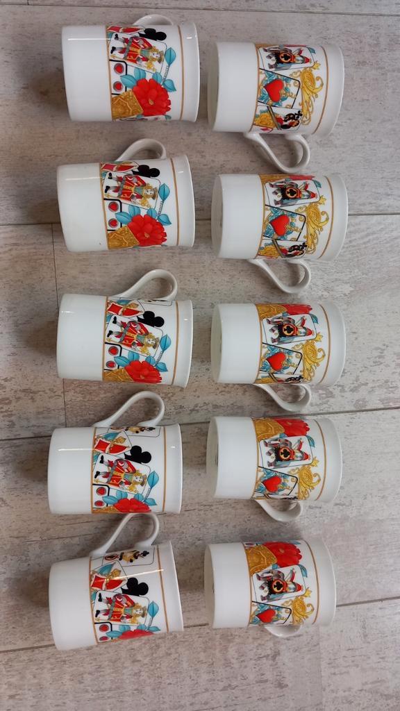 Hutschenreuther Bone China Mokken - Kaartmotief, Huis en Inrichting, Keuken | Servies, Zo goed als nieuw, Kop(pen) en/of Schotel(s)