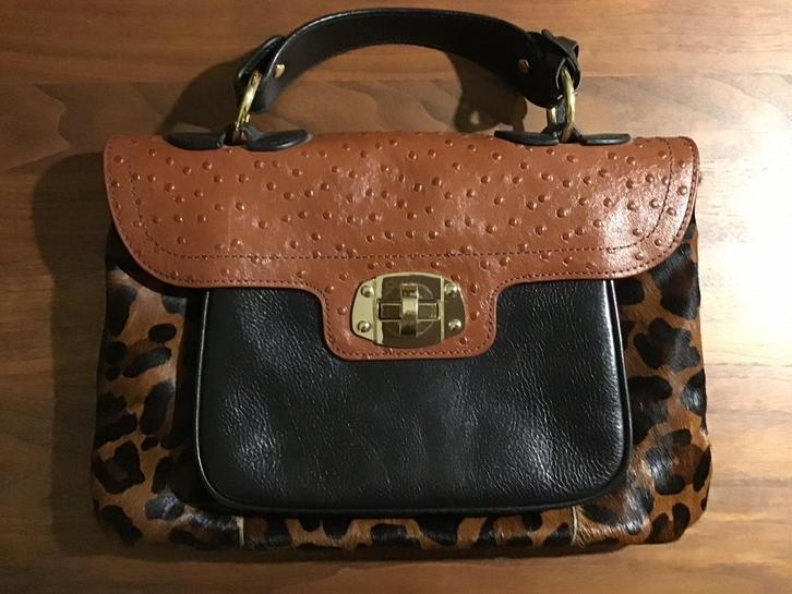 Als nieuw EDINA RONAY vitage tas leer met dierenprint, Sieraden, Tassen en Uiterlijk, Tassen | Damestassen, Zo goed als nieuw