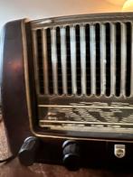 Oude Philips Radio - Donkerbruin - Goede Staat, Ophalen of Verzenden, Gebruikt, Radio