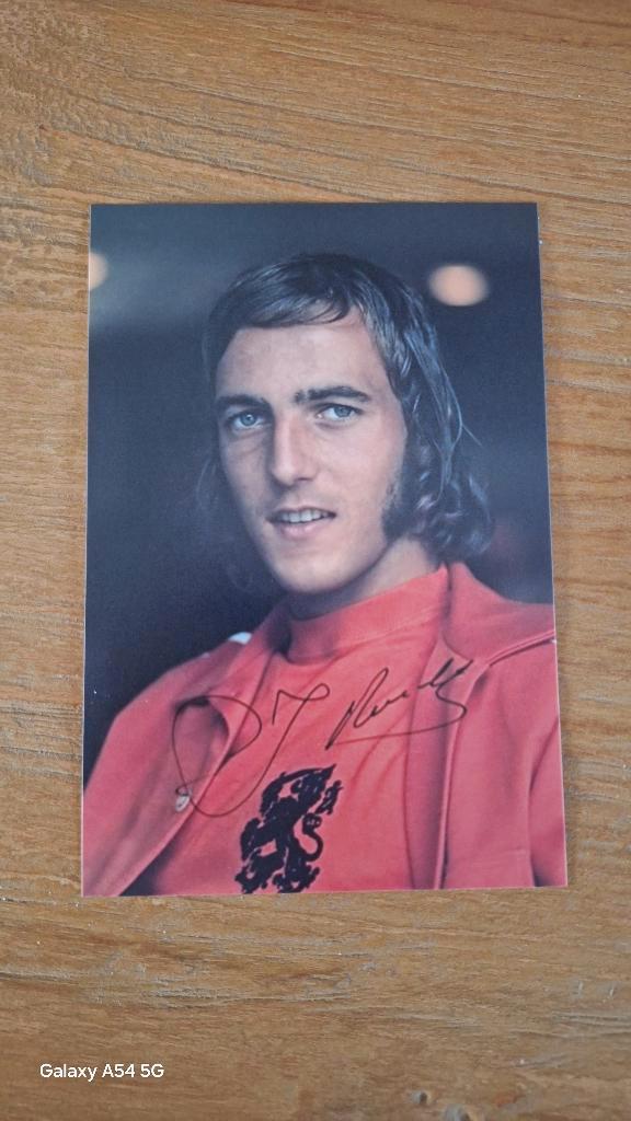 Foto Johan Neeskens met handtekening (print) # Oranje WK 74, Verzamelen, Sportartikelen en Voetbal, Nieuw, Overige typen, Overige binnenlandse clubs
