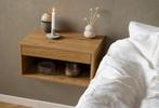 zwevend nachtkastje 50 cmeiken kleur MDF met lade VOORRAAD, Nieuw, Ophalen of Verzenden, 45 tot 65 cm, Minder dan 55 cm
