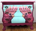 Roze ladekast “Kaketoe”, aubergine, buikkastje, eclectisch, Huis en Inrichting, Kasten | Ladekasten, Zo goed als nieuw, 3 of 4 laden
