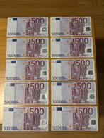 10 stuks € 500 / 500 euro biljetten 2002, Postzegels en Munten, Bankbiljetten | Europa | Eurobiljetten, Ophalen of Verzenden, Overige landen