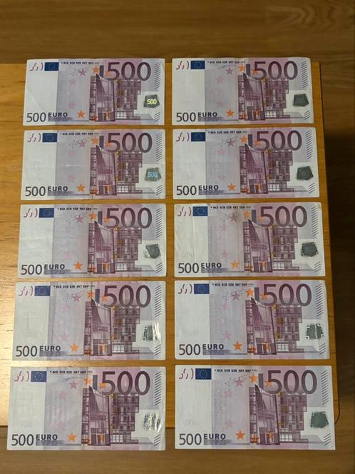 10 stuks € 500 / 500 euro biljetten 2002, Postzegels en Munten, Bankbiljetten | Europa | Eurobiljetten, Setje, Overige landen
