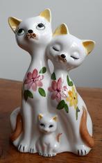 Retro keramieken kattenbeeld kattenfamilie, Ophalen of Verzenden