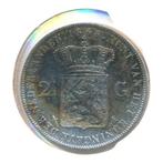 Nederland 2,5 Gulden 1865-b Willem III met patina, Koning Willem III, Zilver, Ophalen of Verzenden, Losse munt