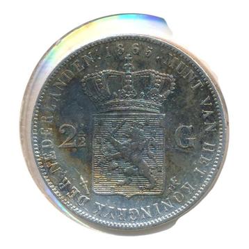 Nederland 2,5 Gulden 1865-b Willem III met patina beschikbaar voor biedingen