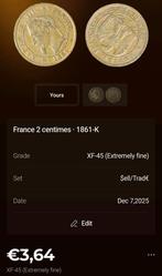 Frankrijk 2 centimes 1861-A - Bronzen Munt, Postzegels en Munten, Ophalen of Verzenden