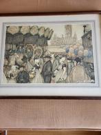 Anton Pieck /  schitterende ingelijste kermisafbeelding., Ophalen of Verzenden