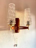Vintage Art Deco Wandlamp 60s/70s, Ophalen of Verzenden, Gebruikt, Glas