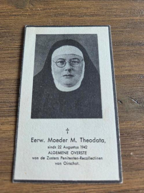 Bidprentje Eerw. Moeder M. Theodata, Verzamelen, Bidprentjes en Rouwkaarten, Ophalen of Verzenden