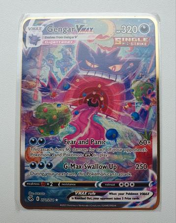 Gengar VMax 271/264 Alt Art Fusion Strike Pokemon metal card beschikbaar voor biedingen