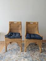 2 houten rieten stoelen, Huis en Inrichting, Stoelen, Ophalen, Zo goed als nieuw, Bruin, Twee