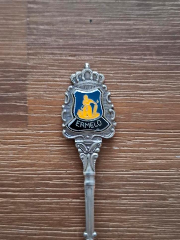 Oud verzilverd lepeltje wapen Ermelo - 1816-1972, Antiek en Kunst, Antiek | Bestek, Ophalen of Verzenden