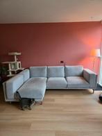 Grijze hoekbank ikea nockeby wasbare hoezen gratis!!, Huis en Inrichting, Ophalen, Gebruikt, Stof