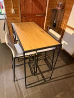 Hoge bartafel met 2 barkrukken, Huis en Inrichting, Tafels | Statafels, Ophalen of Verzenden, Zo goed als nieuw