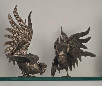 Bronzen hanen – decoratief setje beschikbaar voor biedingen