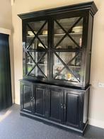 Massief houten vitrinekast / servieskast – 240  160  50 cm, Ophalen, Zo goed als nieuw, 25 tot 50 cm, 200 cm of meer
