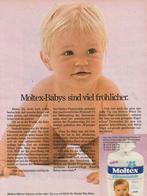 Retro reclame 1971 Moltex baby luiers de vrolijke baby's, Verzenden, Overige typen