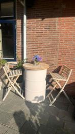 Prachtige bartafel met 2 bamboe stoelen, Ophalen, Zo goed als nieuw, Overige materialen
