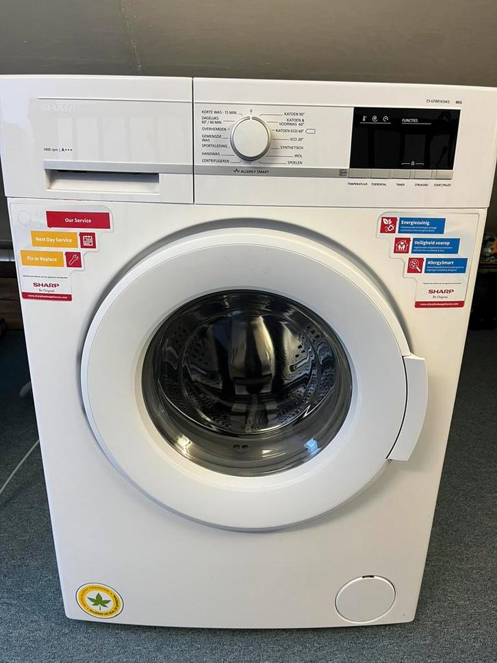 Sharp wasmachine 8kg, Witgoed en Apparatuur, Wasmachines, Gebruikt, 6 tot 8 kg, 85 tot 90 cm, 1200 tot 1600 toeren, Ophalen