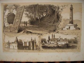 054 / Egmond  Kasteel Hooge Duintje bij Bergen Litho 1876 beschikbaar voor biedingen