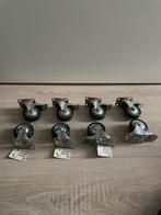8x Zwenkwielen 75mm nieuw6met rem 2 zonder, Ophalen of Verzenden, Nieuw