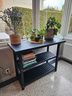 Zwarte houten open kast, Ophalen, 25 tot 50 cm, Rechthoekig